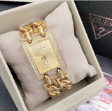 Guess MOD Heavy Metal Diamonds Gold Dial Gold Steel Strap Watch for Women - W0072L1 Buy Now By Guess