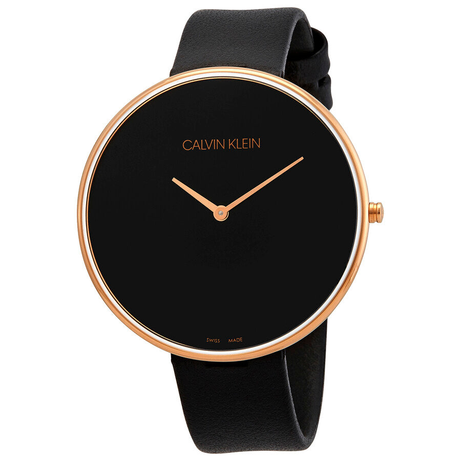 Calvin Klein Full Moon Black Dial Black Leather Strap Watch for Women - K8Y236C1 Buy Now By Calvin Klein
