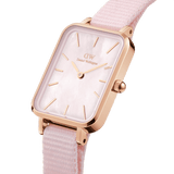 Daniel Wellington Quadro Pressed Mother of Pearl Pink Dial Pink Nylon Strap Watch For Women - DW00100509 Buy Now By Daniel Wellington
