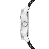 Guess Duchess Crystals Silver Dial Black Silicon Strap Watch For Women - GW0619L1 Buy Now By Guess