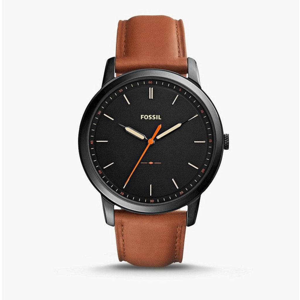 Fossil The Minimalist Black Dial Brown Leather Strap Watch for Men - FS5305 Buy Now By Fossil