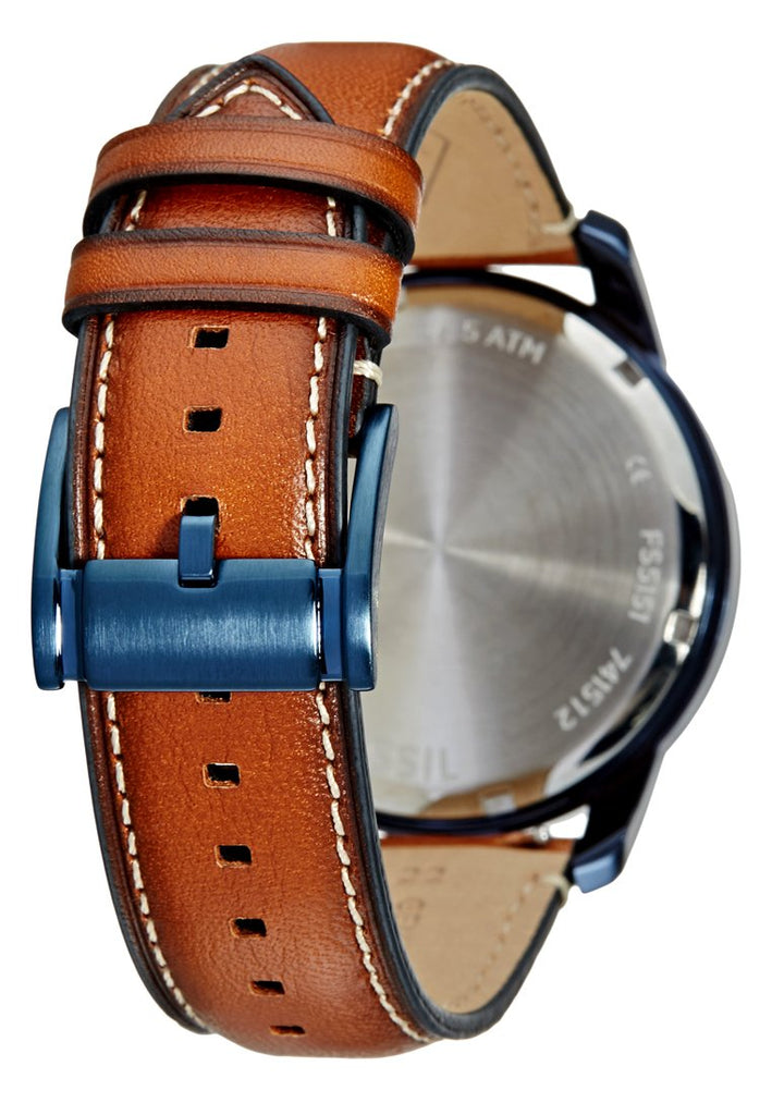 Fossil Grant Chronograph Blue Dial Brown Leather Strap Watch for Men - FS5151 Buy Now By Fossil