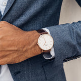 Daniel Wellington Classic Sheffield White Dial Black Leather Strap Watch For Men - DW00100007 Buy Now By Daniel Wellington