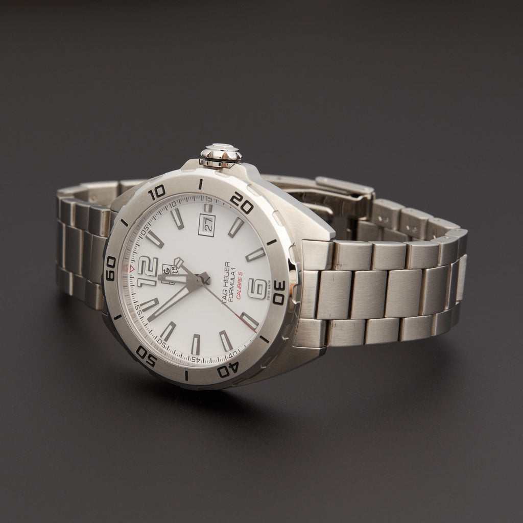 Tag Heuer Formula 1 Calibre 5 Automatic White Dial Silver Steel Strap Watch for Men - WAZ2114.BA0875 Buy Now By Tag Heuer