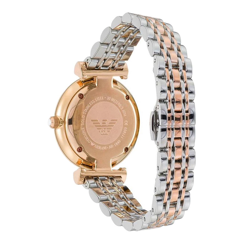 Emporio Armani Gianni T Bar Grey Dial Two Tone Steel Strap Watch For Women - AR1840 Buy Now By Emporio Armani