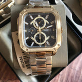Fossil Inscription Multifunction Black Dial Gold Steel Strap Watch for Men - BQ2656 Buy Now By Fossil