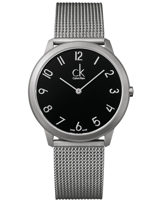 Calvin Klein Minimal Black Dial Silver Mesh Bracelet Watch for Men - K3M51151 Buy Now By Calvin Klein