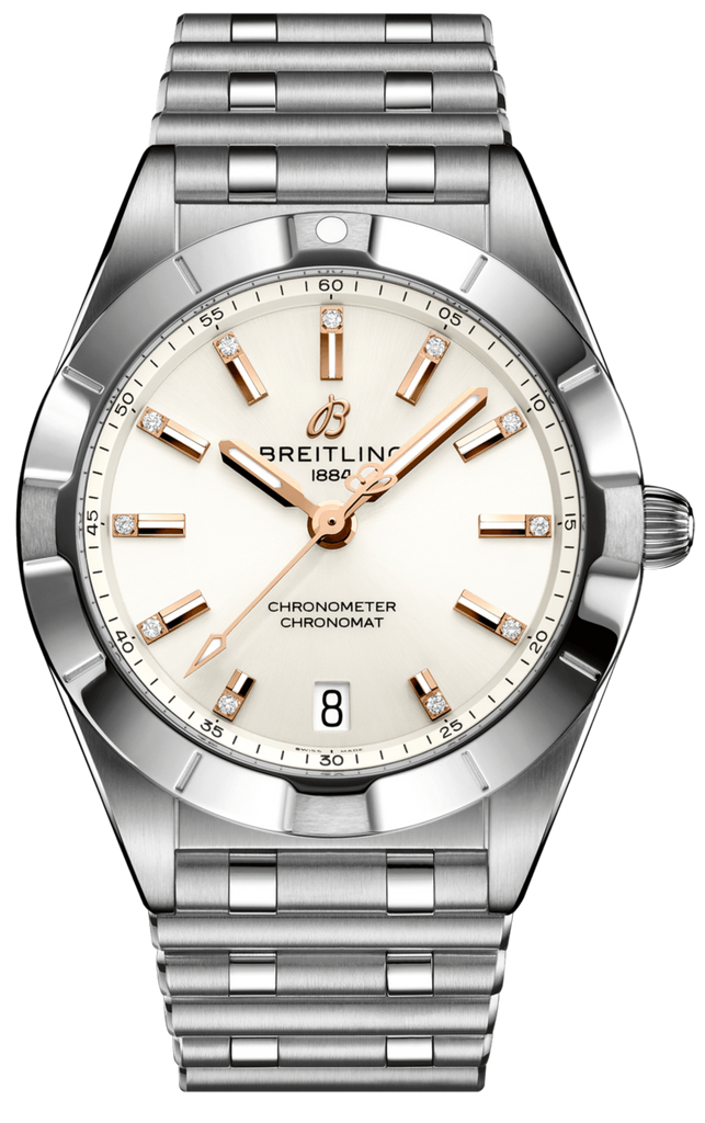 Breitling Chronomat 32 Diamonds White Dial Silver Steel Strap Watch for Women - A77310101A3A1 Buy Now By Breitling