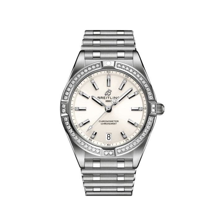 Breitling Chronomat 32 Diamonds White Dial Silver Steel Strap Watch for Women - A77310591A1A1 Buy Now By Breitling