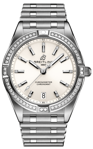 Breitling Chronomat 32 Diamonds White Dial Silver Steel Strap Watch for Women - A77310591A1A1 Buy Now By Breitling