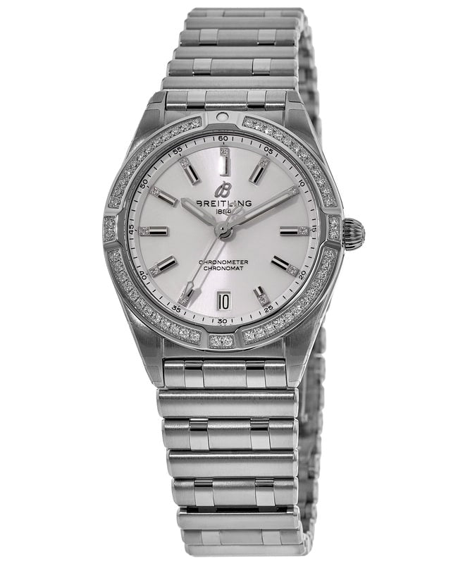 Breitling Chronomat 32 Diamonds White Dial Silver Steel Strap Watch for Women - A77310591A1A1 Buy Now By Breitling