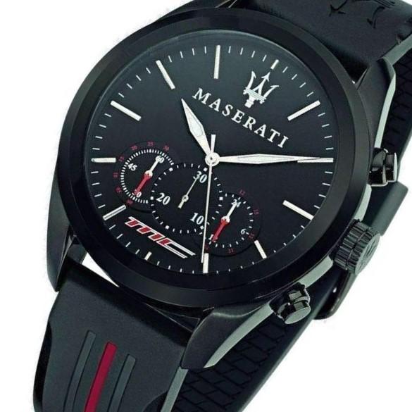 Maserati Traguardo Chronograph Black Dial Black Rubber Strap Watch For Men - R8871612004 Buy Now By Maserati