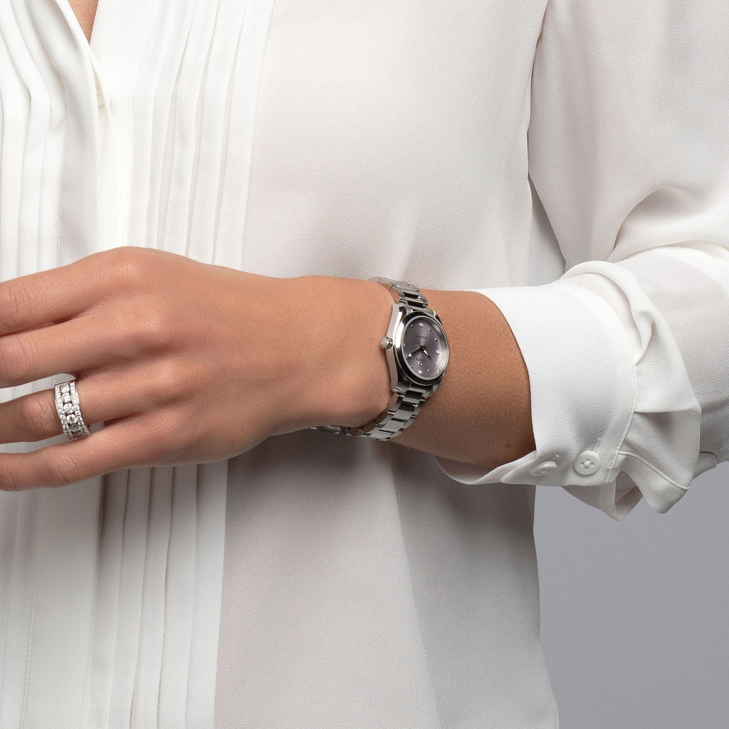 Omega Seamaster Aqua Terra Quartz Purple Dial Silver Steel Strap Watch for Women - 220.10.28.60.60.001 Buy Now By Omega