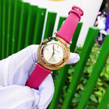 Michael Kors Averi Gold Dial Pink Leather Strap Watch for Women - MK2525 Buy Now By Michael Kors