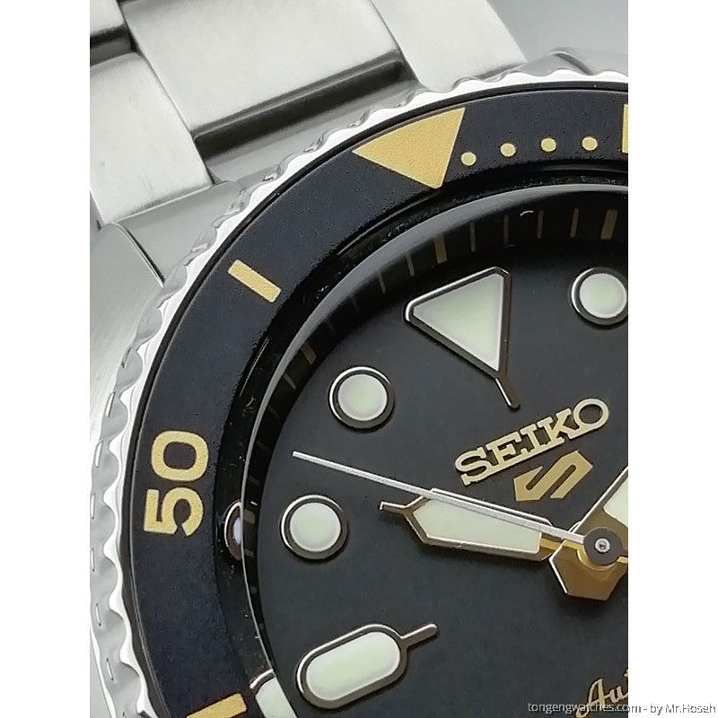 Seiko 5 Sports Automatic Black Dial Silver Steel Strap Watch For Men - SRPD57K1 Buy Now By Seiko