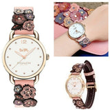 Coach Delancey White Dial Floral Pink Leather Strap Watch for Women - 14502817 Buy Now By Coach