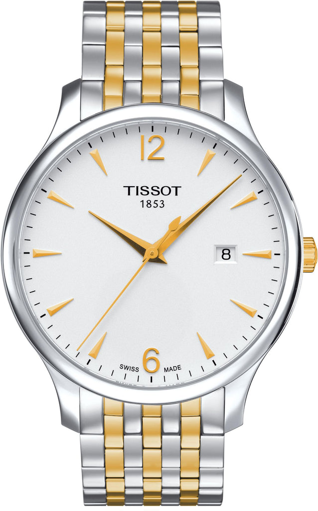 Tissot T Classic Tradition White Dial Two Tone Mesh Bracelet Watch For Men - T063.610.22.037.00 Buy Now By Tissot