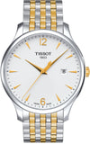 Tissot T Classic Tradition White Dial Two Tone Mesh Bracelet Watch For Men - T063.610.22.037.00 Buy Now By Tissot