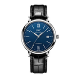 IWC Portofino '150 Years Edition' Automatic Blue Dial Black Leather Strap Watch for Men - IW356518 Buy Now By IWC
