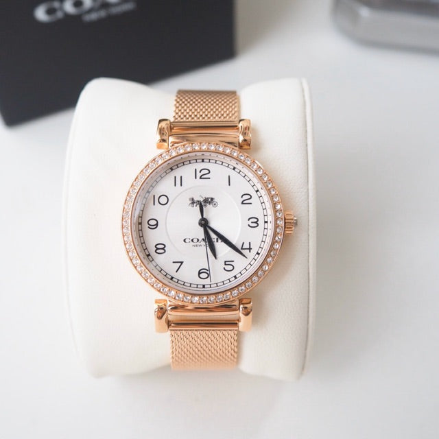 Coach Madison White Dial Rose Gold Mesh Bracelet Watch for Women - 14503398 Buy Now By Coach