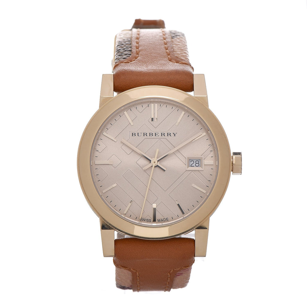 Burberry The City Gold Dial Brown Leather Strap Watch for Women - BU9133 Buy Now By Burberry
