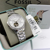 Fossil Architect Automatic Silver Dial Silver Steel Strap Watch for Women - ME3057 Buy Now By Fossil