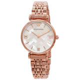 Emporio Armani Mother of Pearl Dial Rose Gold Steel Strap Watch For Women - AR11110 Buy Now By Emporio Armani