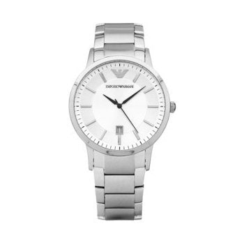 Emporio Armani Classic Quartz White Dial Silver Steel Strap Watch For Men - AR2430 Buy Now By Emporio Armani
