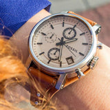 Fossil Original Boyfriend Sport Chronograph Beige Dial Brown Leather Strap Watch for Women - ES4046 Buy Now By Fossil