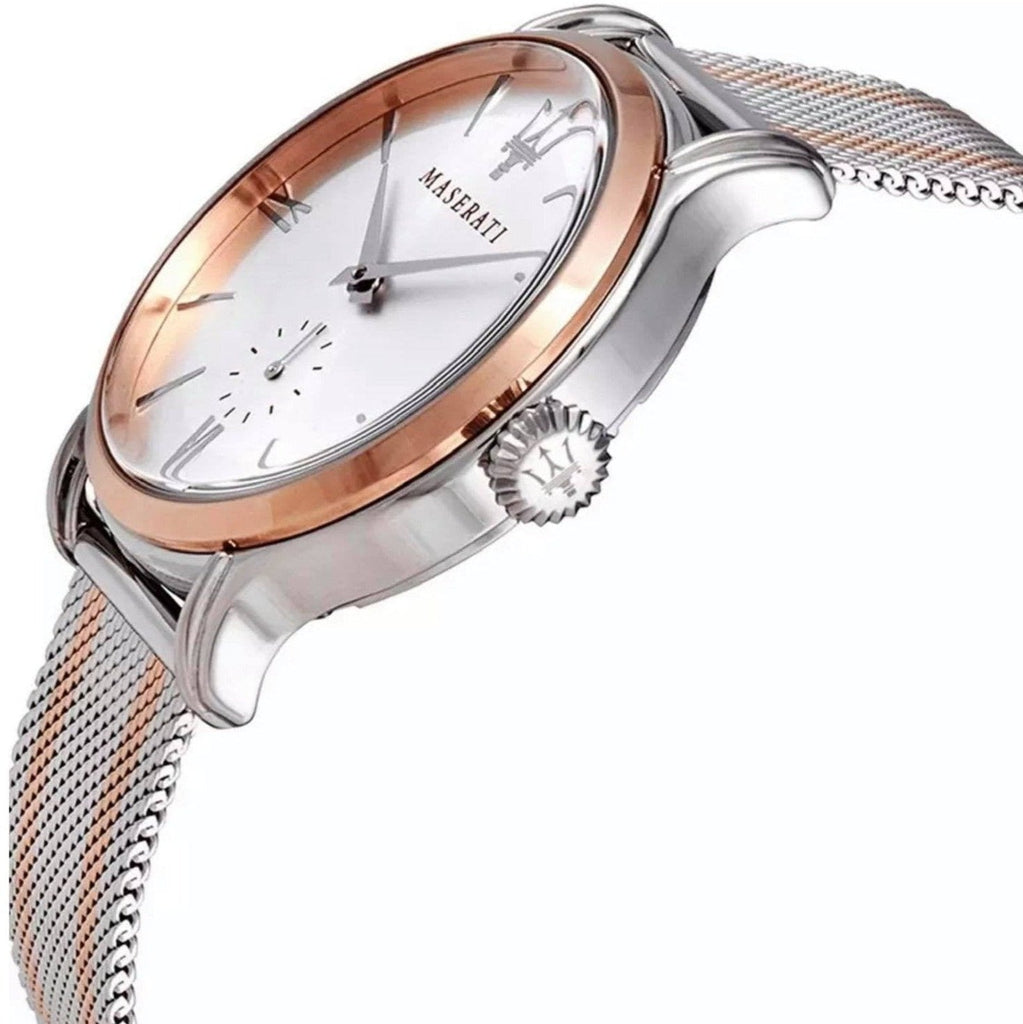 Maserati Epoca Silver Dial Two Tone Mesh Bracelet Watch For Men - R8853118005 Buy Now By Maserati