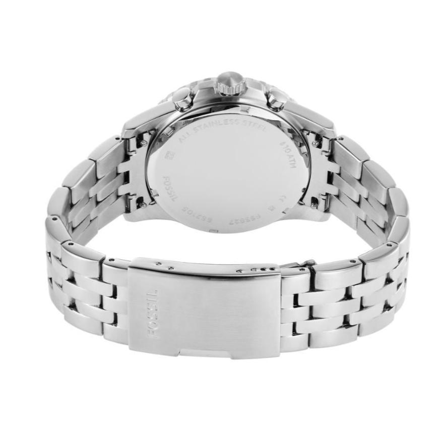 Fossil FB-01 Chronograph Black Dial Silver Steel Strap Watch for Men - FS5827 Buy Now By Fossil