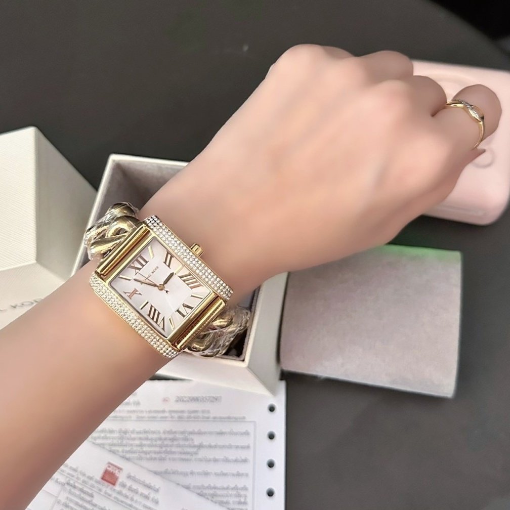 Michael Kors Emery Three Hand Silver Dial Gold Steel Strap Watch For Women - Mk7300 Buy Now By Michael Kors