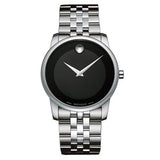 Movado Museum Classic Black Dial Silver Steel Strap Watch For Men - 606504 Buy Now By Movado