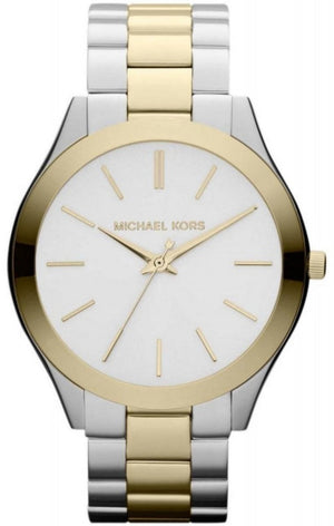 Michael Kors Runway Slim Silver Dial Two Tone Stainless Steel Strap Watch for Women - MK3198 Buy Now By Michael Kors