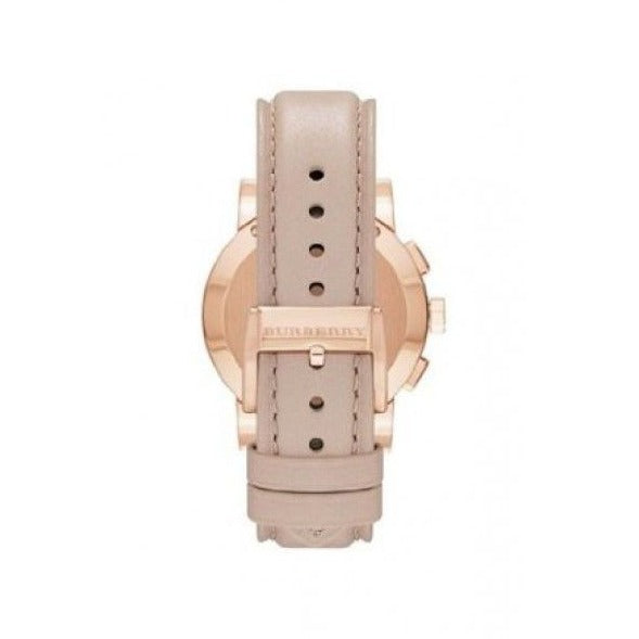 Burberry The City Chronograph Rose Gold Dial Beige Leather Strap Watch For Women - BU9702 Buy Now By Burberry
