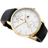 Tommy Hilfiger Hunter White Dial Black Leather Strap Watch for Men - 1791606 Buy Now By Tommy Hilfiger