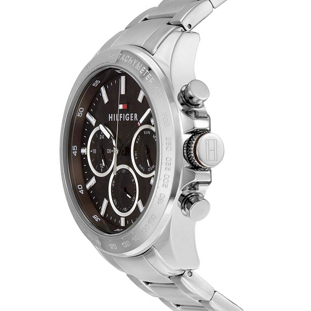Tommy Hilfiger Hudson Chronograph Quartz Brown Dial Silver Steel Strap Watch For Men - 1791229 Buy Now By Tommy Hilfiger