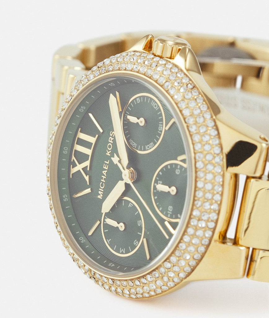 Michael Kors Camille Multifunction Green Dial Gold Steel Strap Watch For Women - MK6981 Buy Now By Michael Kors