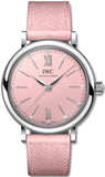 IWC Portofino Automatic Pink Dial Pink Leather Strap Watch for Women - IW357417 Buy Now By IWC