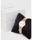 Calvin Klein Snake Silver Dial Rose Gold Steel Strap Watch For Women - K6E23646 Buy Now By Calvin Klein
