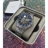 Fossil Forrester Automatic Skeleton Black Dial Silver Steel Strap Watch for Men - ME3180 Buy Now By Fossil