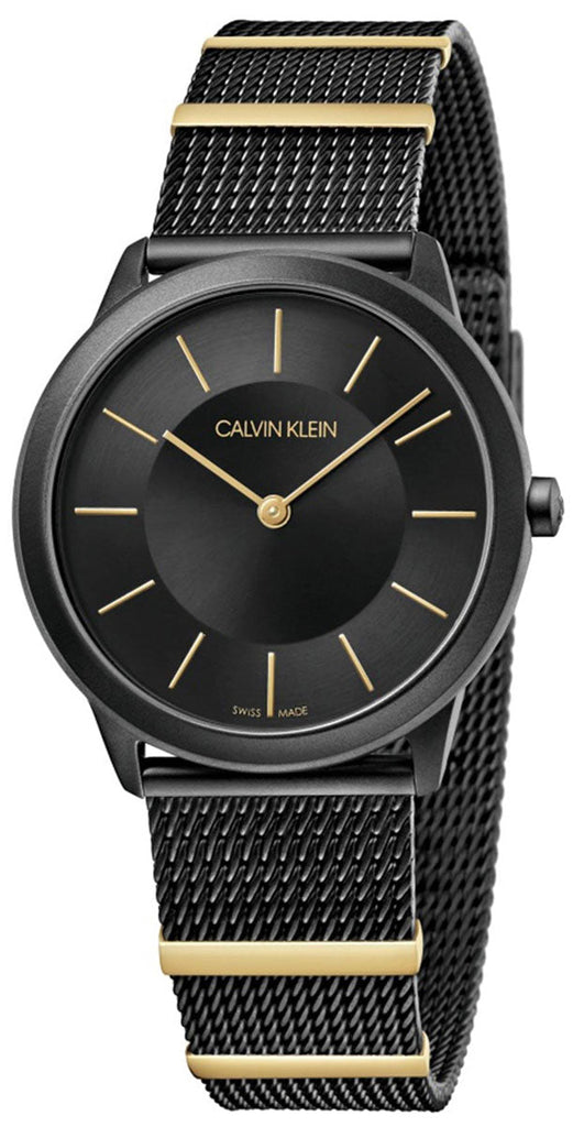 Calvin Klein Minimal Black Dial Black Steel Strap Watch For Men - K3M524Z1 Buy Now By Calvin Klein