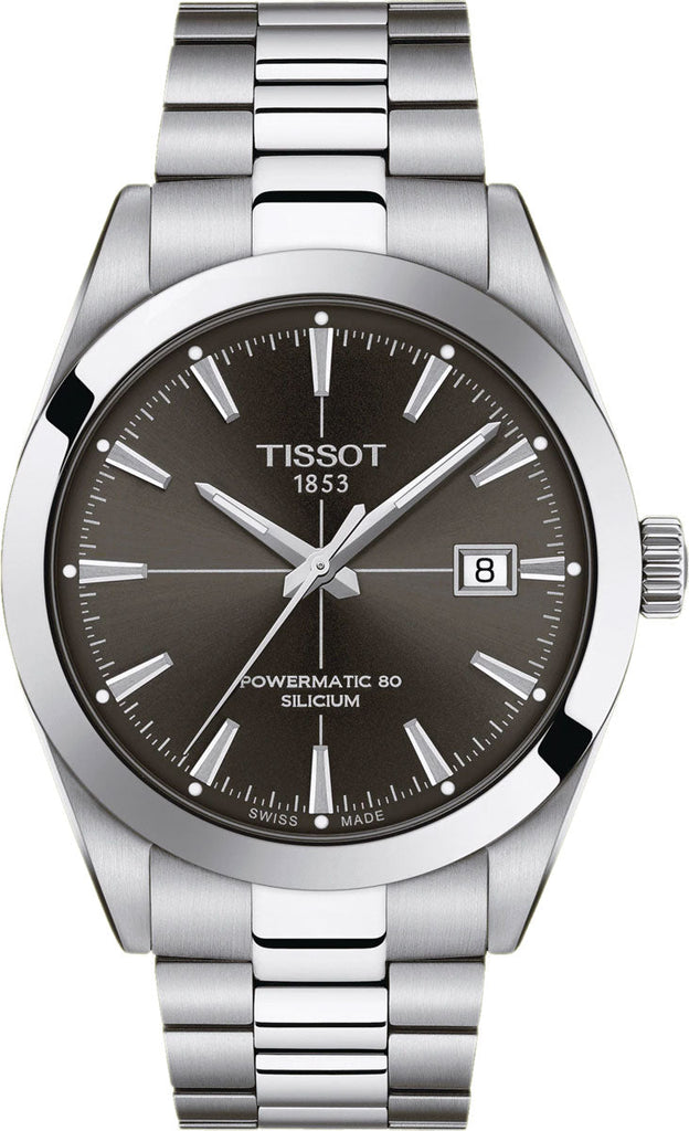 Tissot Gentleman Powermatic 80 Silicium Black Dial Silver Steel Strap Watch For Men - T127.407.11.061.01 Buy Now By Tissot