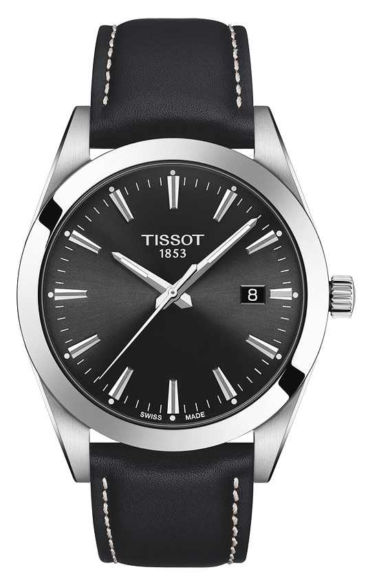 Tissot Gentleman Black Dial Black Leather Strap Watch For Men - T127.410.16.051.00 Buy Now By Tissot