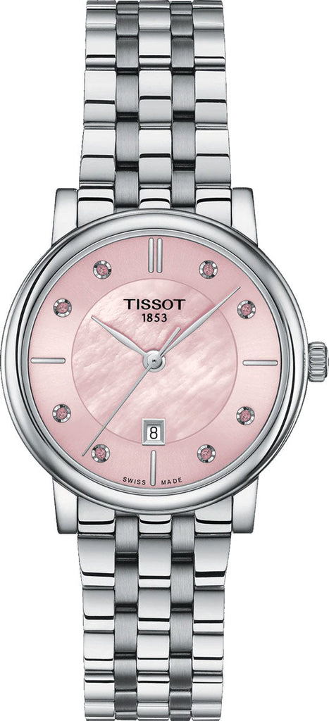 Tissot T Classic Carson Premium Pink Dial Silver Steel Strap Watch for Women - T122.210.11.159.00 Buy Now By Tissot