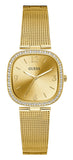 Guess Tapestry Diamonds Gold Dial Gold Mesh Bracelet Watch for Women - GW0354L2 Buy Now By Guess