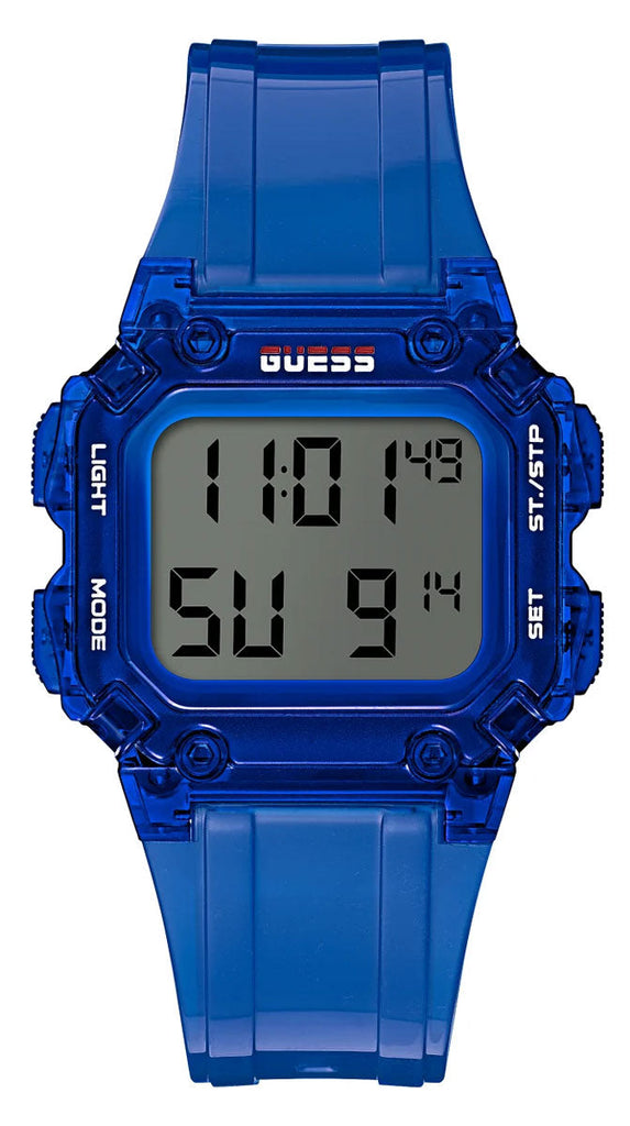 Guess Stealth Blue Dial Blue Rubber Strap Watch for Men - GW0270G3 Buy Now By Guess