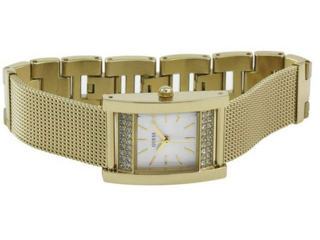 Guess Nouveau Diamonds Gold Dial Gold Mesh Bracelet Watch for Women - W0127L2 Buy Now By Guess