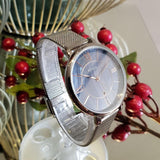 Fossil Jacqueline Mother of Pearl Blue Dial Silver Mesh Strap Watch for Women - ES4322 Buy Now By Fossil