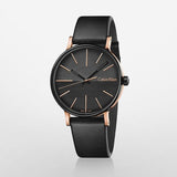 Calvin Klein Boost Black Dial Black Leather Strap Watch for Men - K7Y21TCZ Buy Now By Calvin Klein